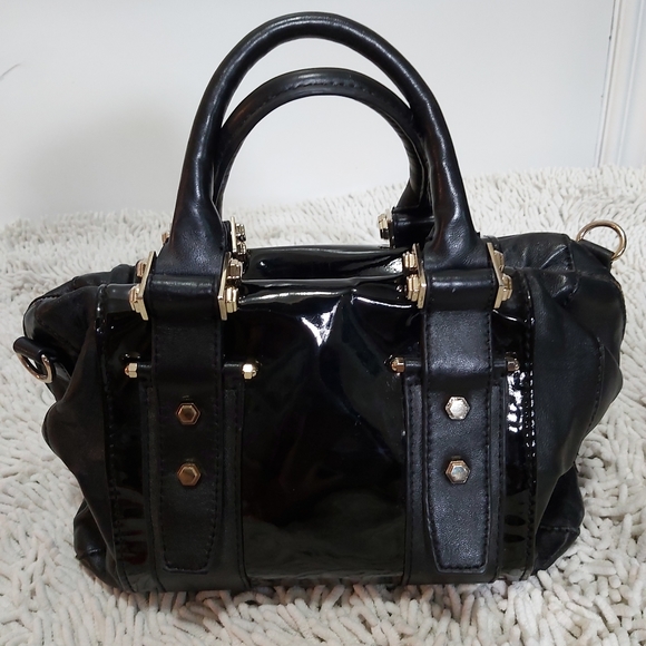 Zac Posen black patent leather satchel purse - Picture 1 of 10